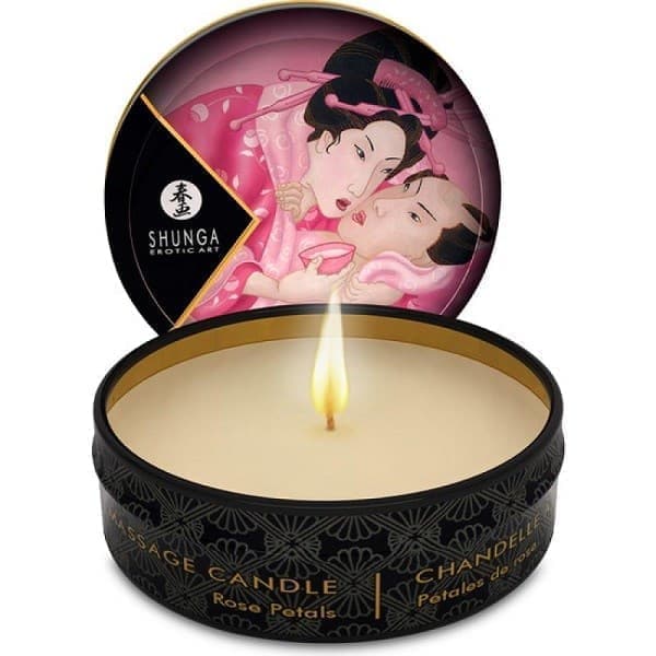 Shunga Rose Petals, Массажная свеча с ароматом розы - фото 10874