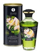 Shunga Intimate Kisses Warming Oil, Массажное интимное масло с ароматом зеленого чая